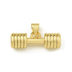 Dije colgante gym pesa mancuerna 22.5 mm baño de oro / unidad 0