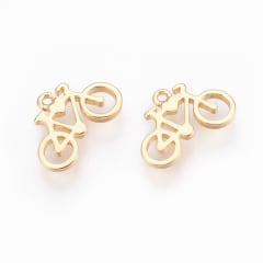 Dije colgante bicicleta 13 mm baño de oro / unidad 0