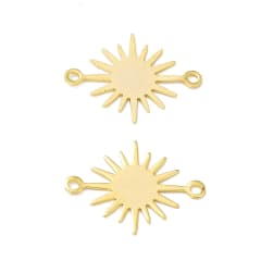 Dije conector sol sun 17.5 mm baño oro / unidad 0