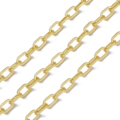 Cadena eslabón clip rectangular baño de oro / metro 0
