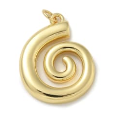 Dije colgante espiral caracol mar 25 mm baño de oro / unidad 0