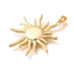Dije colgante sol 33.5 mm baño de oro / unidad 0