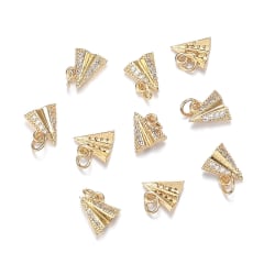 Dije colgante avión de papel 7.5x6.7 mm zircón / unidad 0