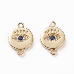 Dije conector ojo turco protección nazar baño de oro / unidad 0