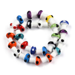 Pasador honguitos hongos multicolor porcelana / Sarta 0