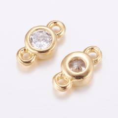 Dije conector mini punto de luz dorado baño de oro / unidad 1