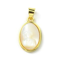 Dije colgante nácar Dr. José Gregorio Hernández baño oro / unidad 0