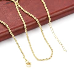 Cadena armada tourbillón 2.5 mm con extensión baño de oro / unidad 0