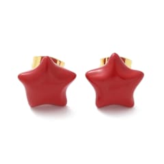 Aros topo topito segunda etapa estrella 12 mm baño oro esmaltado / par 0