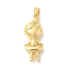 Dije colgante niña bailarina 23 mm baño de oro / unidad 0