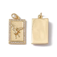 Dije colgante rectangular san miguel arcángel baño de oro / unidad 0