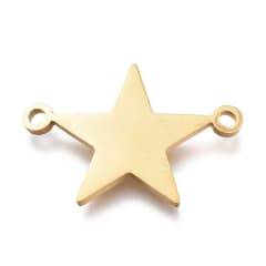 Dije conector corazón estrella acero / unidad 0