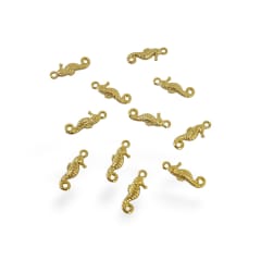 Mini dije caballo de mar 4x12 mm gold-filled / unidad 0