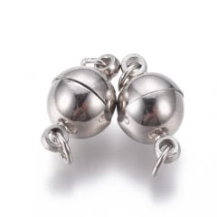 Broche redondo magnético Plateado / set 0