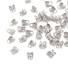 Mini tapa nudos 4x2mm acero plateado / gramo 0