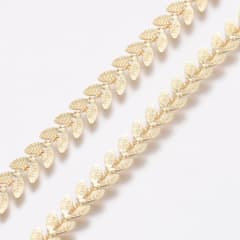 Cadena tejido mazorca espiga baño de oro platino / metro 0