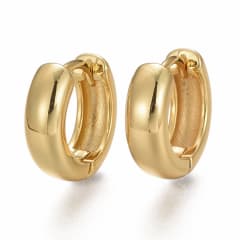 Aros argollas chunky huggie 16 mm baño de oro / par 0