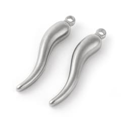 Dije colgante cuerno suerte italiano 28 mm acero / unidad 0