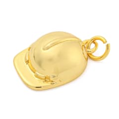Dije colgante casco ingeniero 17.5 mm baño de oro / unidad 0