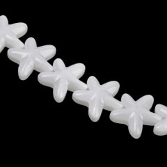 Dije pasador estrella blanca 18 mm vidrio / unidad 0