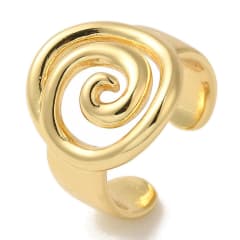Anillo ajustable espiral caracol mar baño de oro / unidad 0
