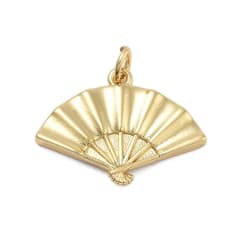 Dije colgante abanico 22.5 mm baño de oro / unidad 0