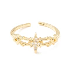 Anillo ajustable estrella fugaz baño de oro / unidad 0