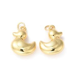 Dije colgante pato duck 18 mm baño oro / unidad 0