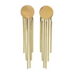 Maxi aros elegantes topo de borlas redondas y planas de acero / par 0