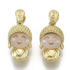 Dije colgante buda miniatura 17 mm baño oro / unidad 0