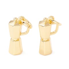 Dije colgante cafetera 13 mm baño de oro platino / unidad 0