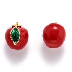 Dije colgante manzana esmaltada baño de oro / unidad 0