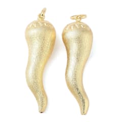 Maxi dije colgante cuerno italiano suerte 80 mm baño de oro / unidad 0