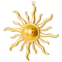 Dije colgante sol 43 mm acero dorado / unidad 0