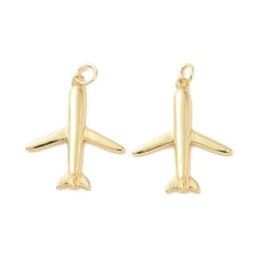 Dije colgante avión 24.5x20 mm latón / unidad 0