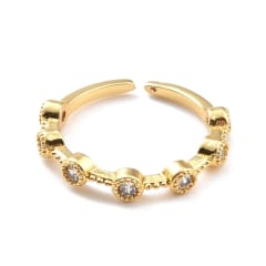 Anillo ajustable puntos midi ring baño de oro / unidad 0