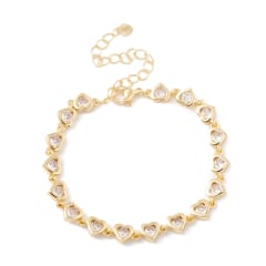 Pulsera elegante conectores corazón baño de oro / unidad 0