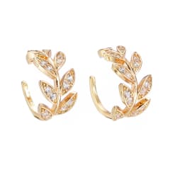 Ear cuff aros solitarios espiga baño de oro / unidad 0