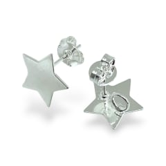 Base de aros topito estrella 11 mm baño plata / par 0