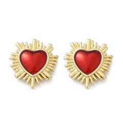 Aros topo topito segunda etapa sagrado corazón 11 mm baño oro / par 0