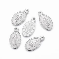 Dije colgante medalla virgen milagrosa 12.5 mm acero / unidad 0