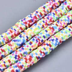 Sarta cuentas disco arcilla polimérica color pixel fimo 6 mm / tira 0