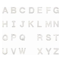 Letras colgantes abecedario 11 mm acero plateado / unidad 0