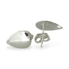 Base de aros topito lágrima abombada 11x8 mm baño de plata / par 0
