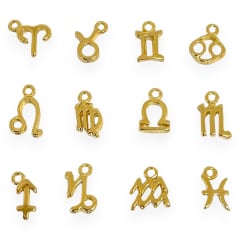 Mini dijes signos zodiacales 10 mm gold-filled / unidad 0