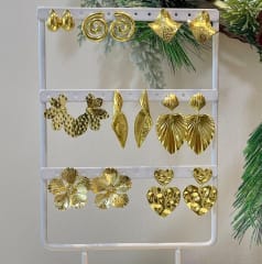 Aros topo colgantes elegantes baño de oro / par 0