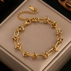 Pulsera eslabón grande con nudos acero / unidad 0