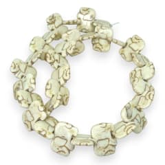 Cuenta pasadora elefante piedra turquesa fósil blanco 0