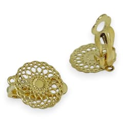 Base de aros clip topito a presión redonda mandala baño de oro / par 0