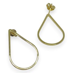 Base de aros gota para recamar baño de oro / par 1